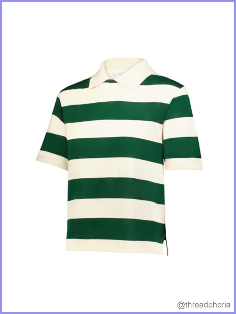 Women's Boxy Crop Rugby Shirt Polyester Viscose Cotton Stripe